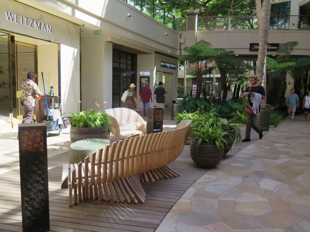Interesting wooden benches.