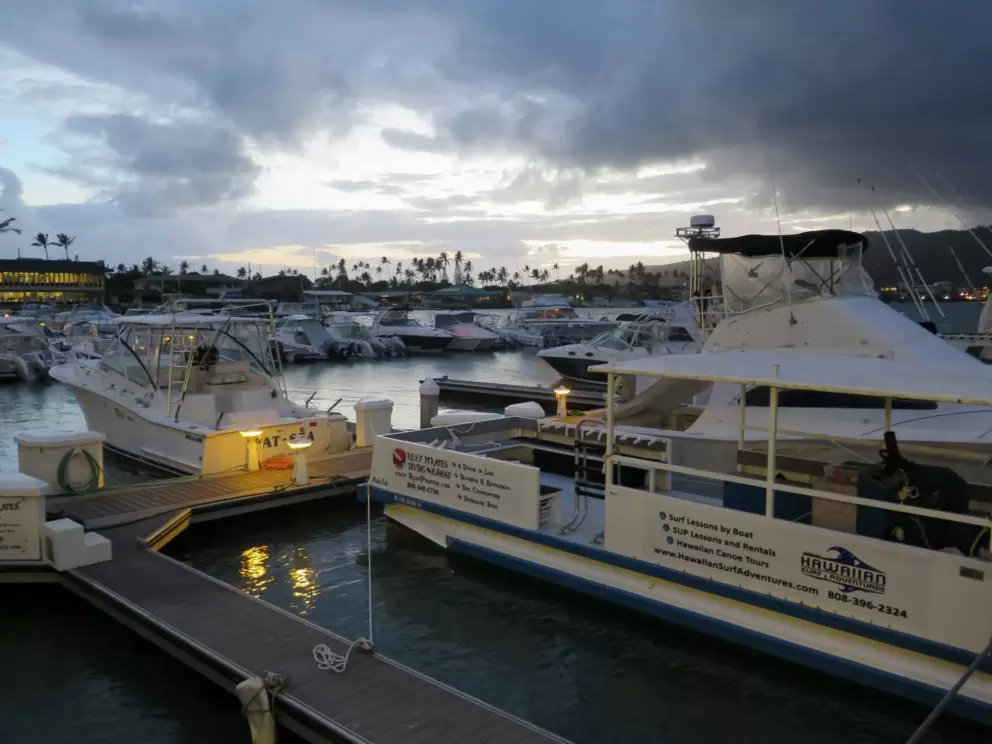 Marina at night.