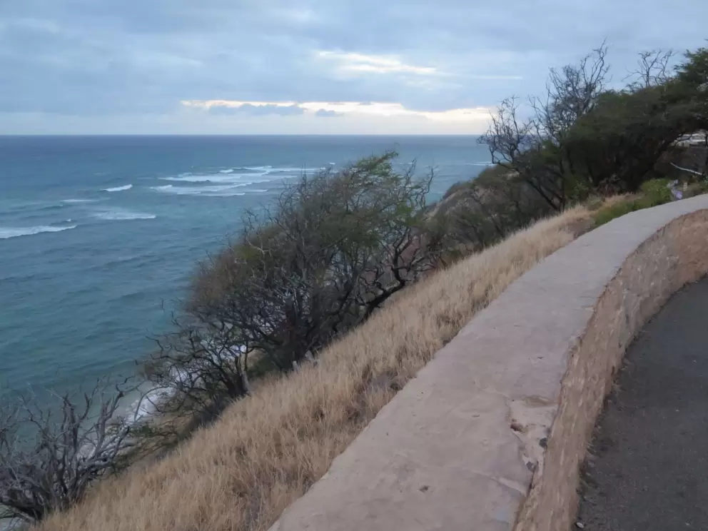 Pulling up at one of the overlooks at dusk.