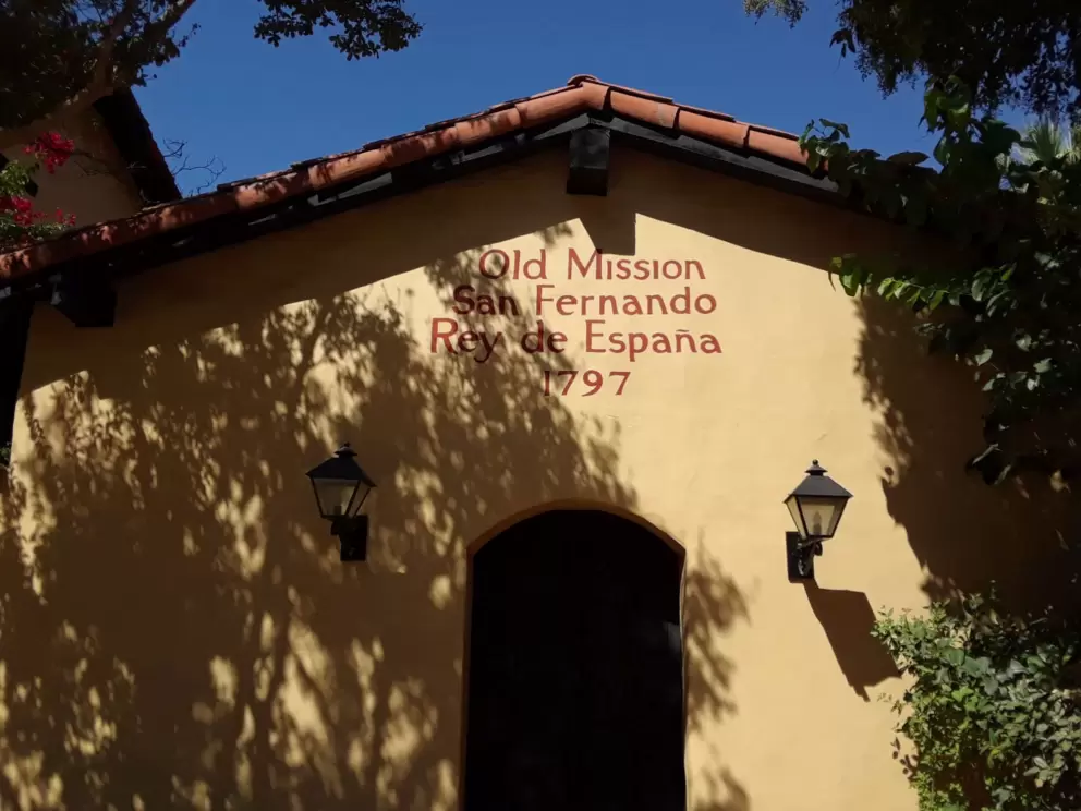 The front door of the mission complex.