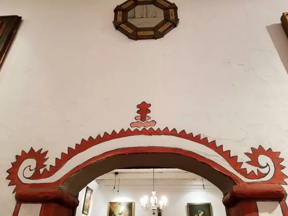 Decoration above the doorway.