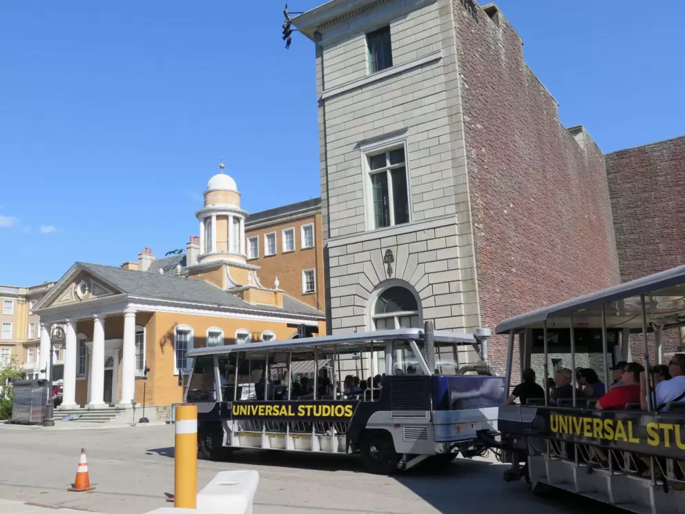 The tram that takes you around the Studio Tour.