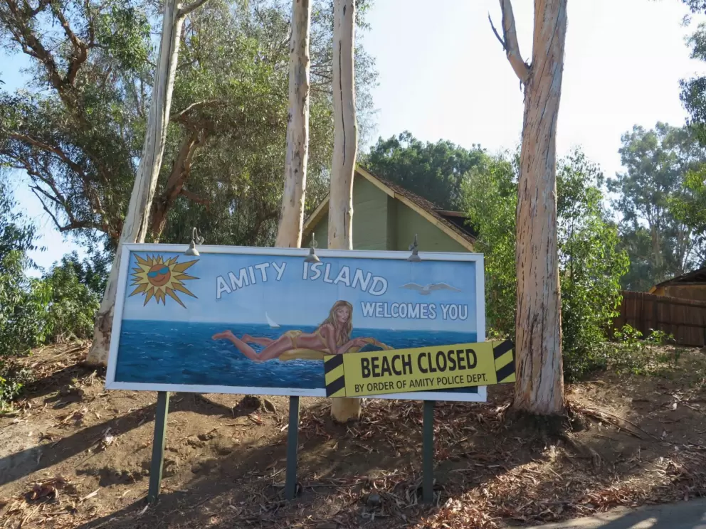 Amity Island sign.