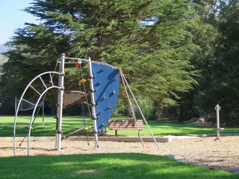 Rock-climbing section of the playground.