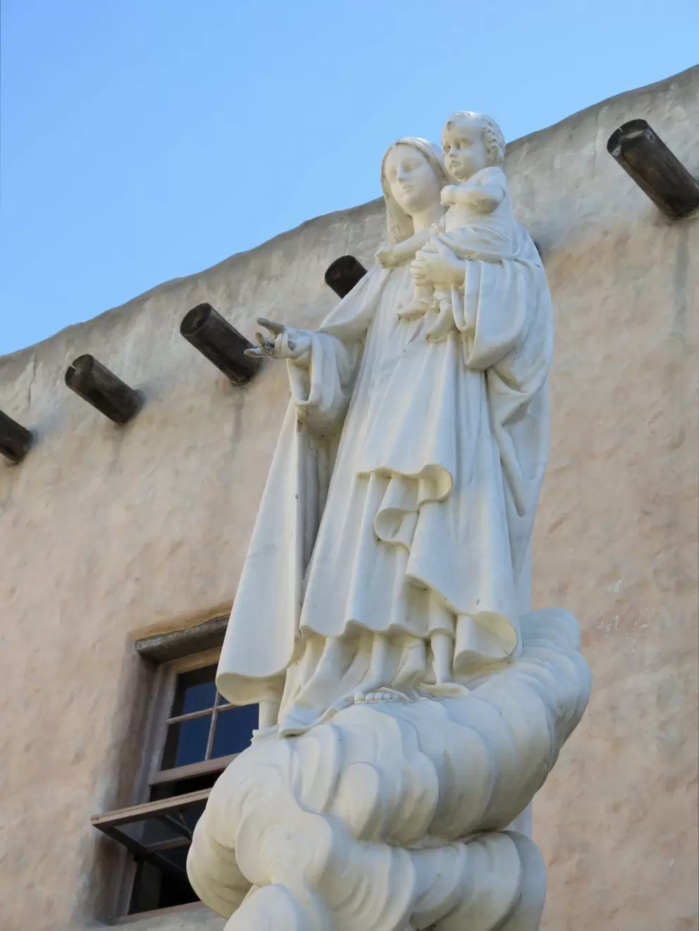 Statue of Mary and infant.