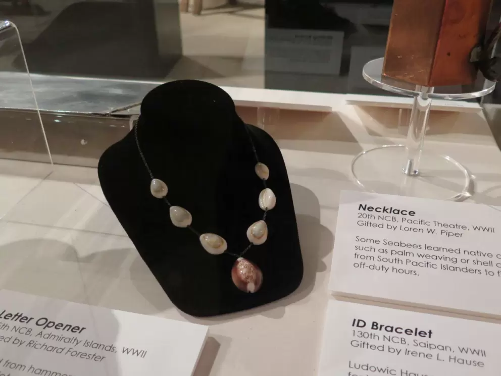 Pacific Islanders taught the Seabees how to make shell necklaces.