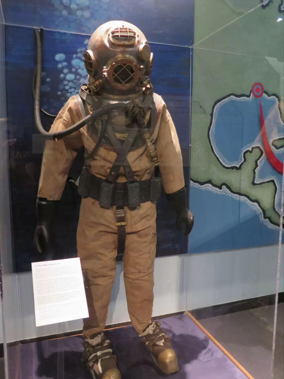US Navy Mark 5 Deep Sea Suit. These were used between 1916 and 1984 to protect divers from contaminants and cold. 