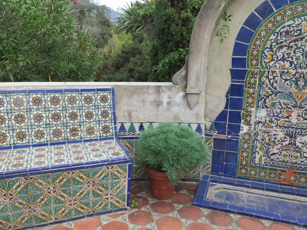 Blue tilework.