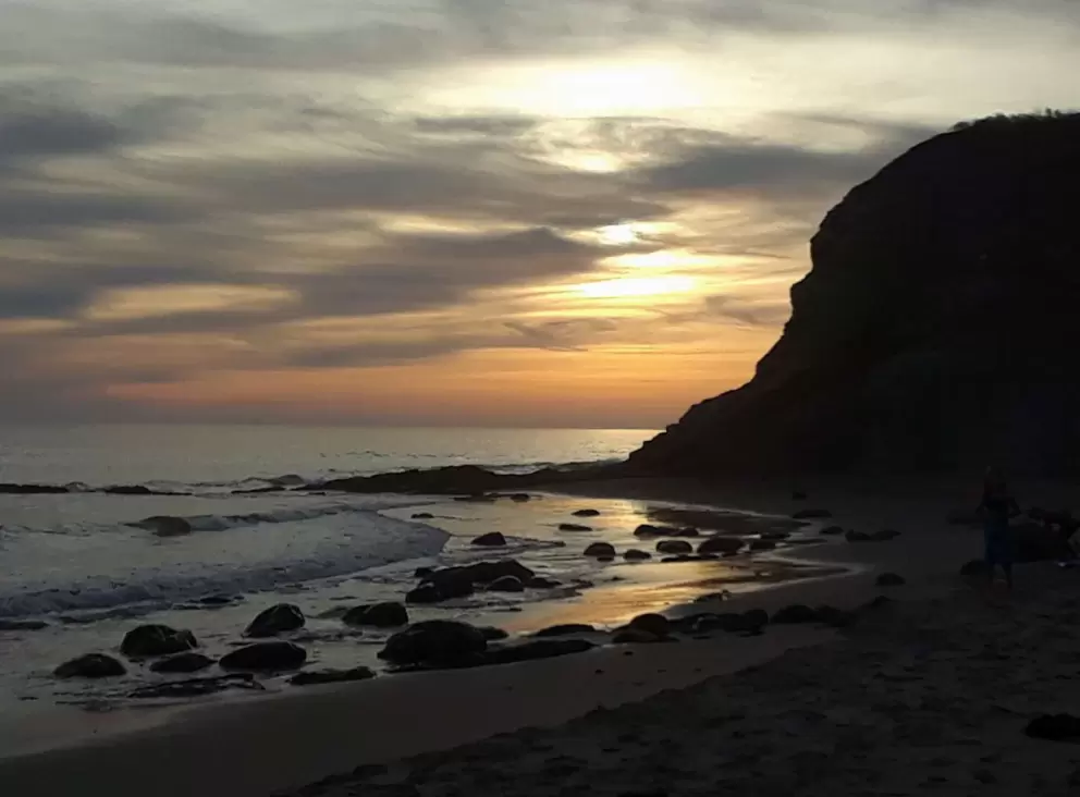 Sunset at a little beach just south of Refugio Beach, accessed via a little trail off the running path that goes from Refugio to El Capitan.