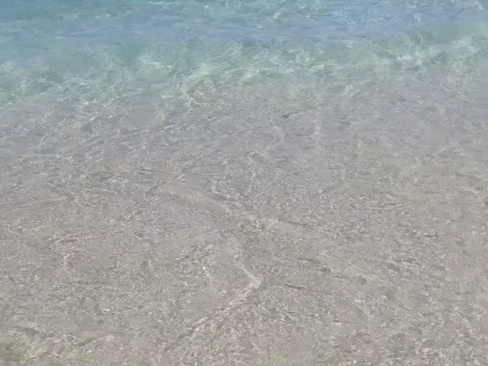 Crystal clear water.