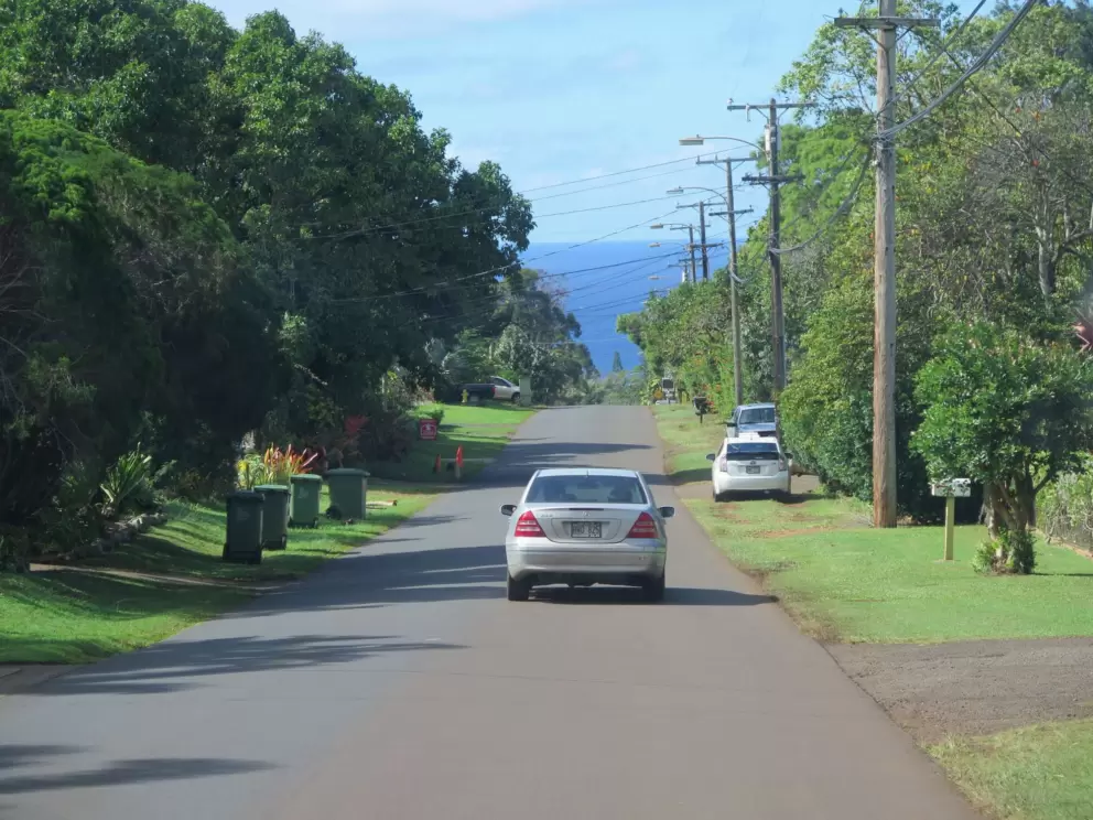 After the hike, it's a pretty drive along Pupukea Rd with the ocean in front of you.