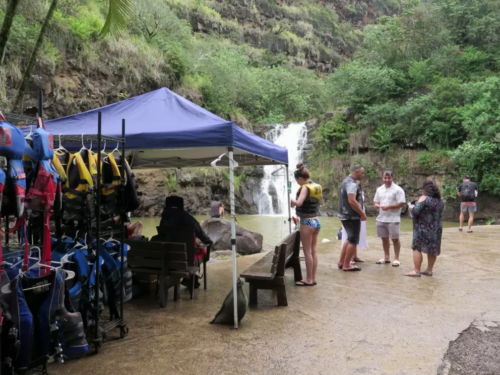 You must wear a lifevest in order to swim at the waterfall.