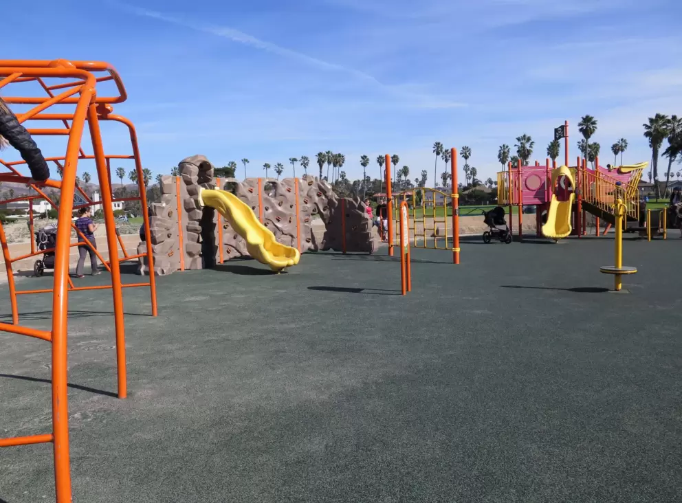 The playground area is large.