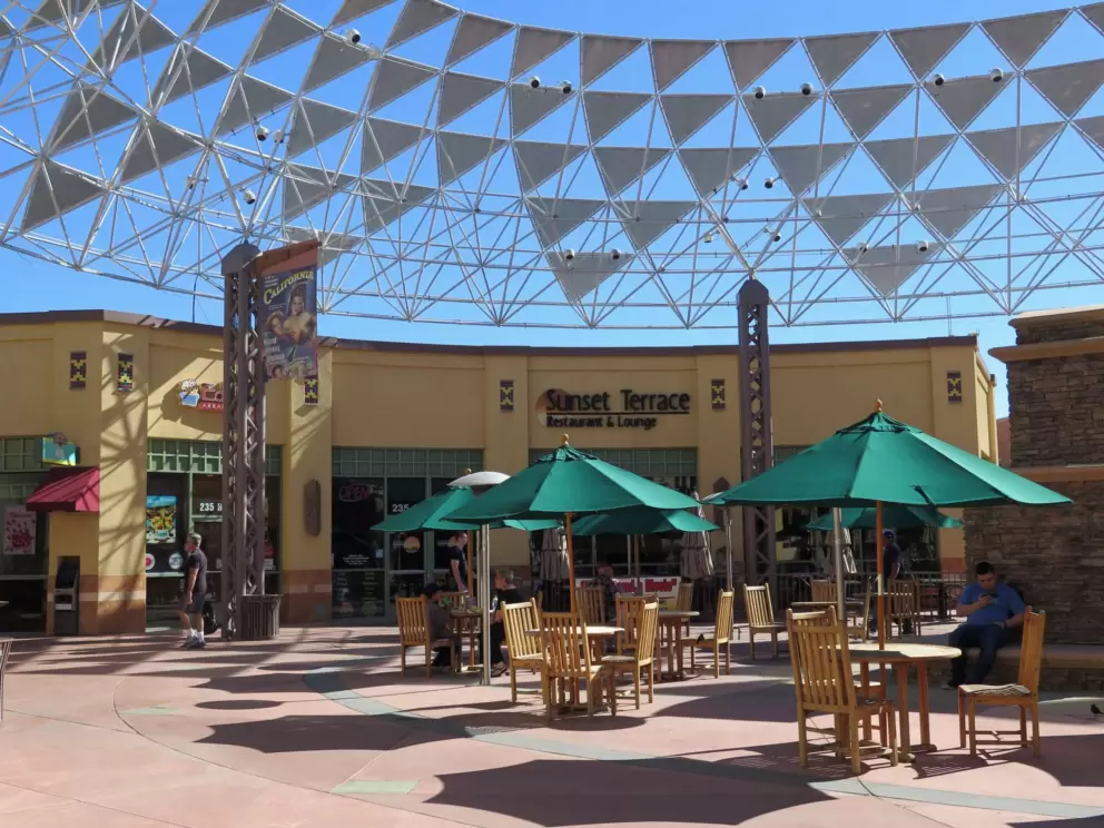 The food court area.