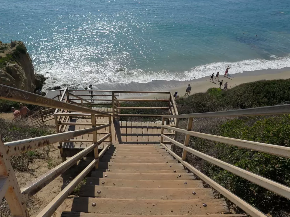 Stairs down to the beach.