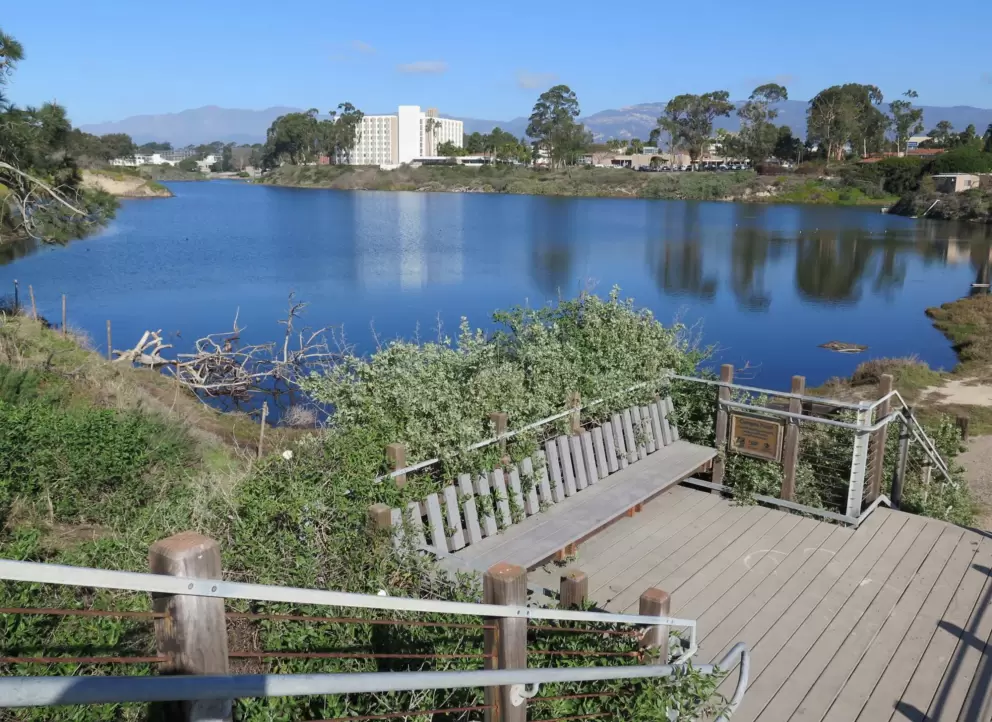 View of the lagoon from the walk that goes from Campus Point Beach to the Labyrinth Trail on the bluffs.