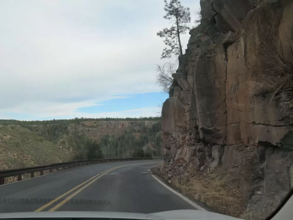 Red rock beside us.