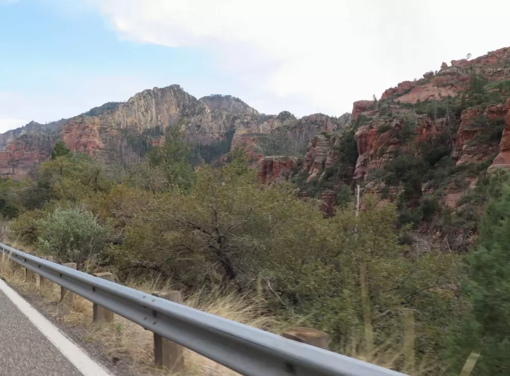 Admiring the views beside the road.