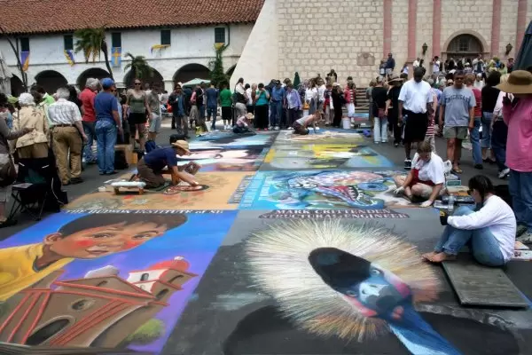 I Madonnari Street Painting Festival at the mission, May 2008. There were some fantastic paintings!