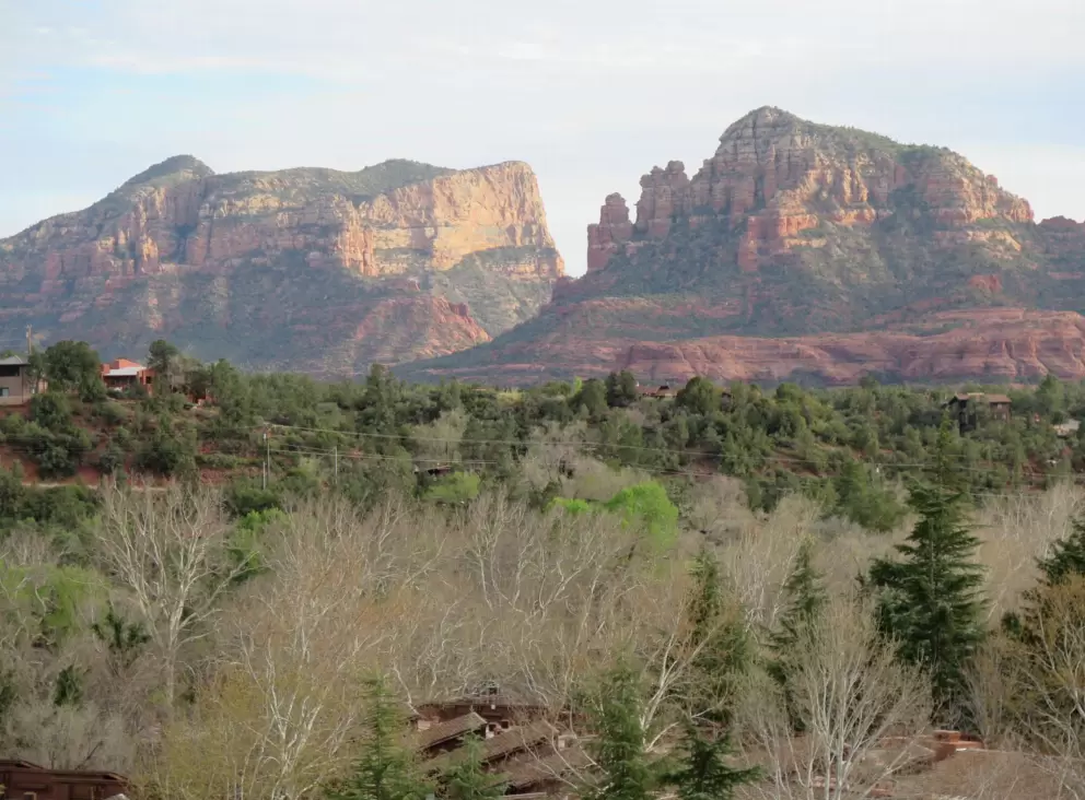 Gorgeous red rocks in the distance.