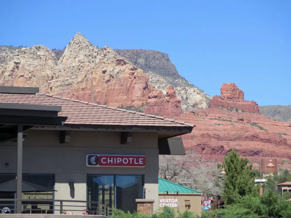 Not a bad view for a fast food restaurant...