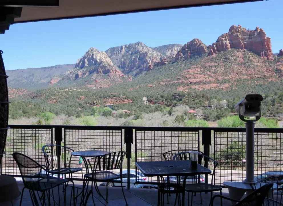Views from The Shops at Hyatt Pinon Pointe, where Wildflower Bread Company is located.