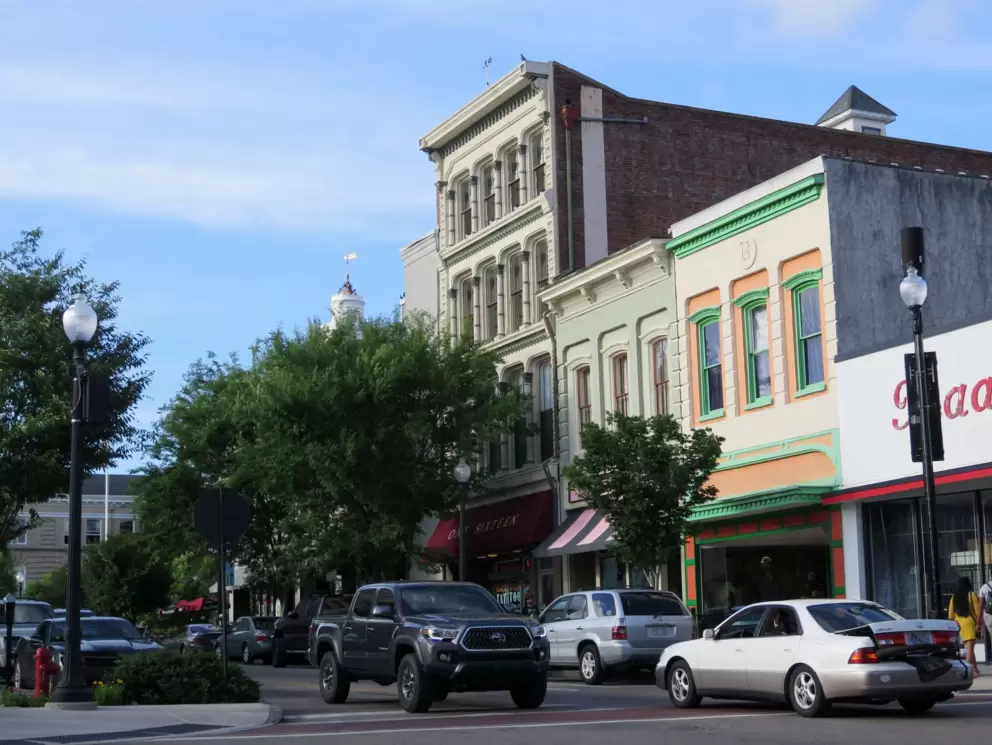 Historic buildings on Front Street.