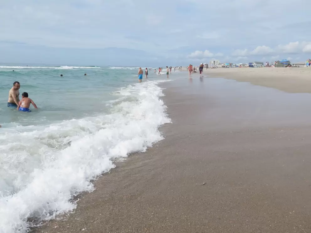 Playing in the sea!