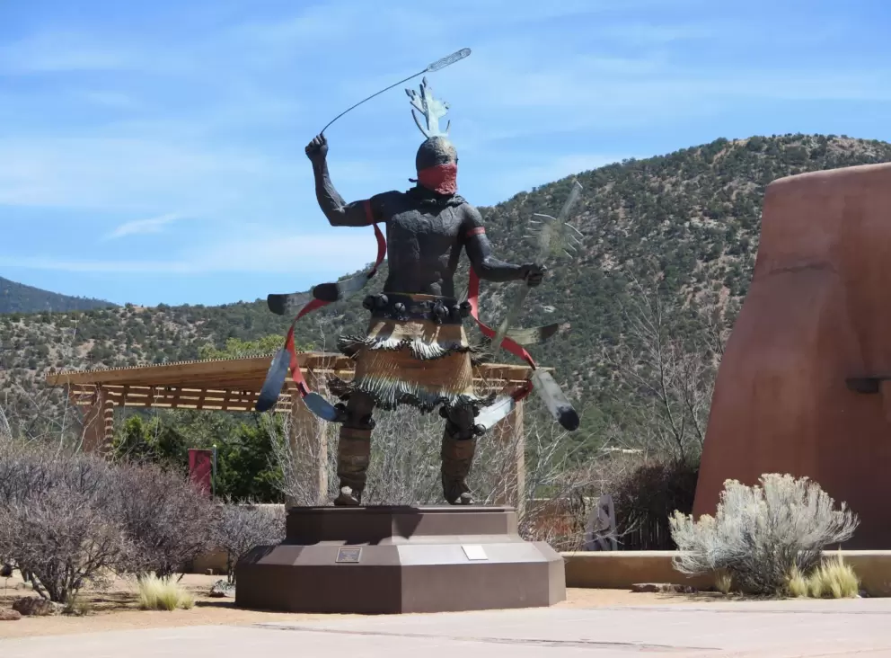 Statue of an Indian warrior at Museum Hill.