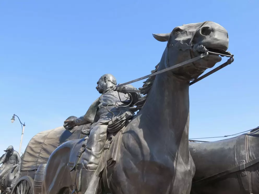 One of the many horses in the Centennial Land Run Sculpture.