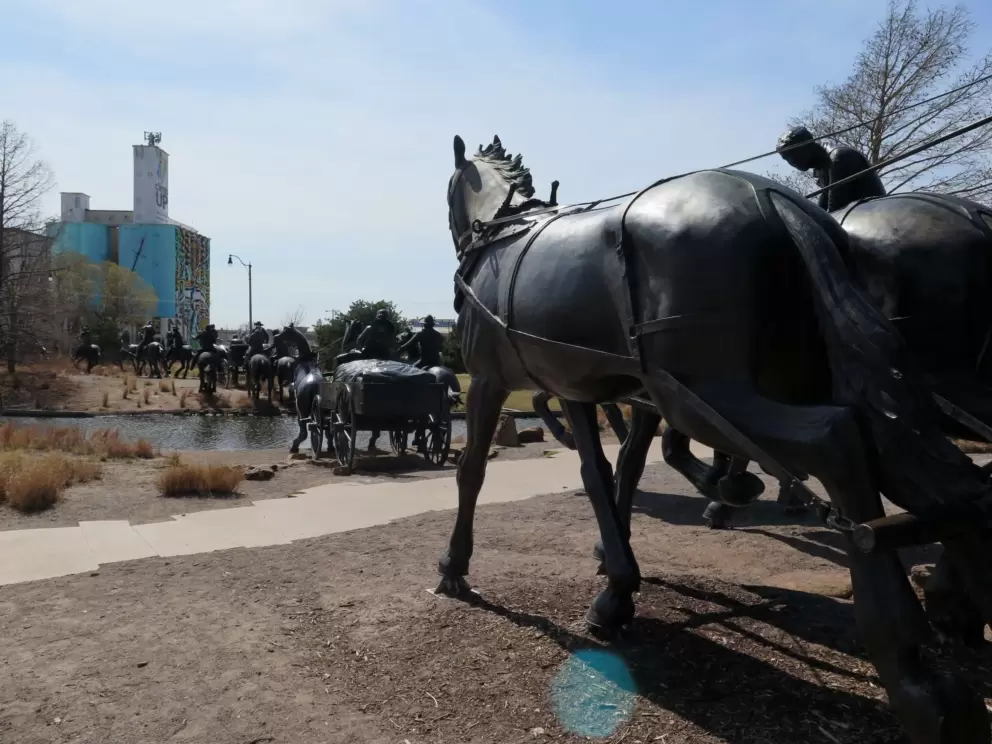 The sculpture is very long!