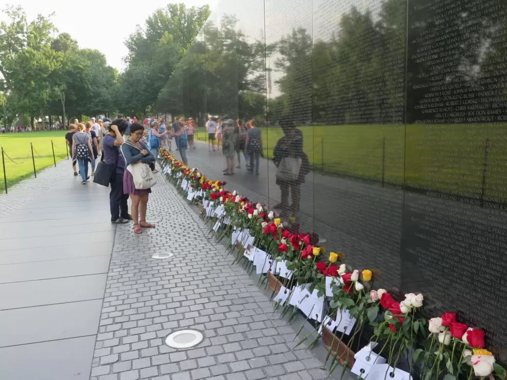 Visitors at the memorial on Father's Day 2018.