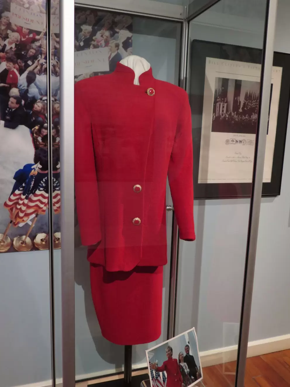 Hillary Clinton's red suit. 