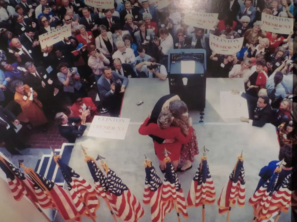 Clinton family hug after the election win!