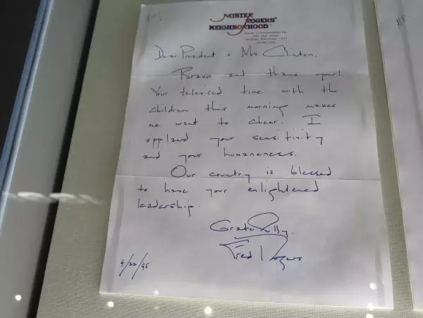Letter to President Clinton from Mr. Rogers.