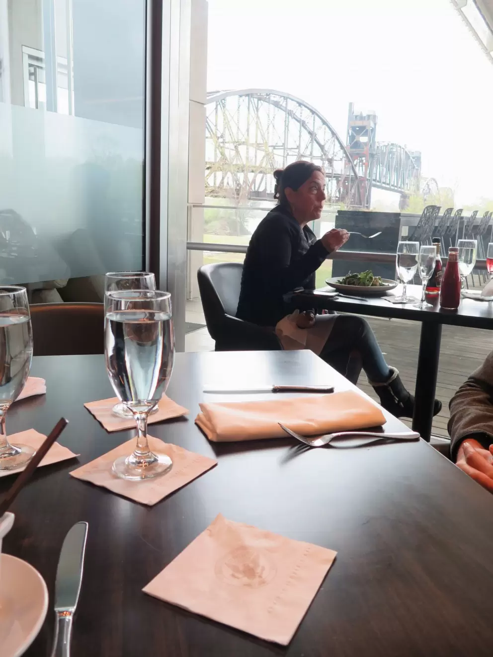Dining with a view of the river.