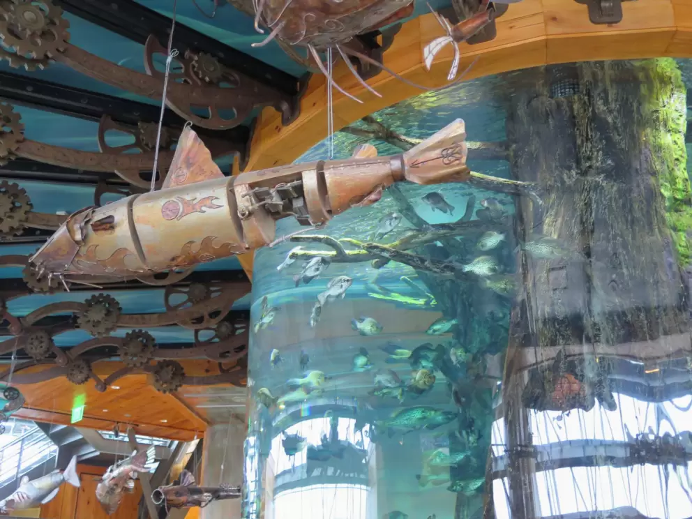 Aquarium at the top lounge.