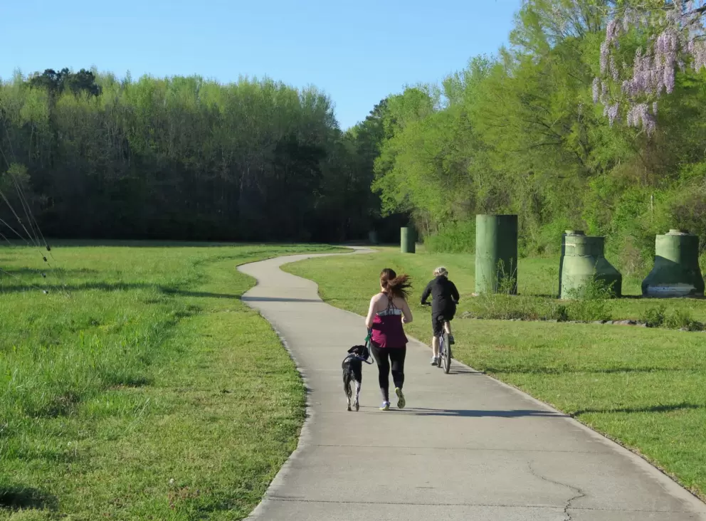 Running, biking, walking the dog.