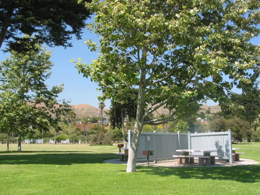 Picnic area at San Buenaventura Beach.