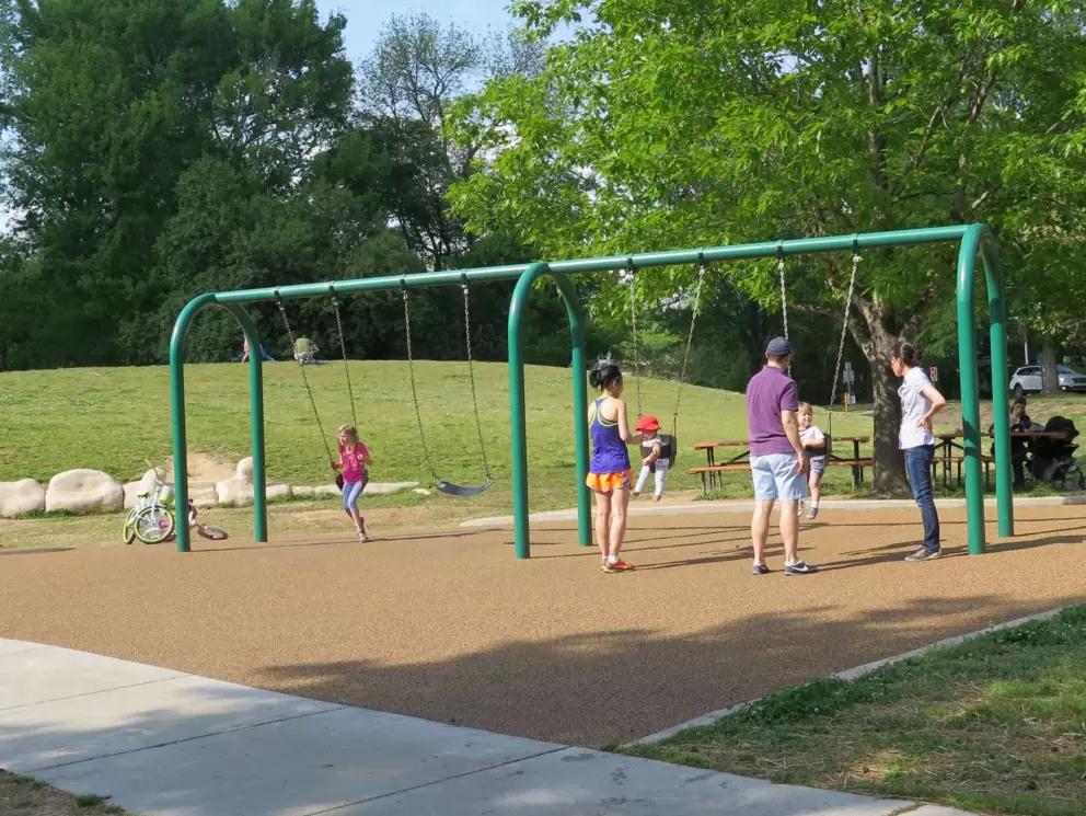 Hanging at the swings.