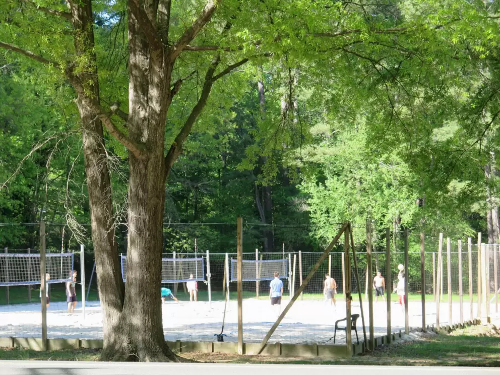 Beach volleyball across the street.