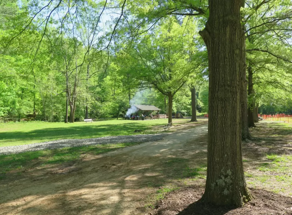 Picnic pavilion in the distance.