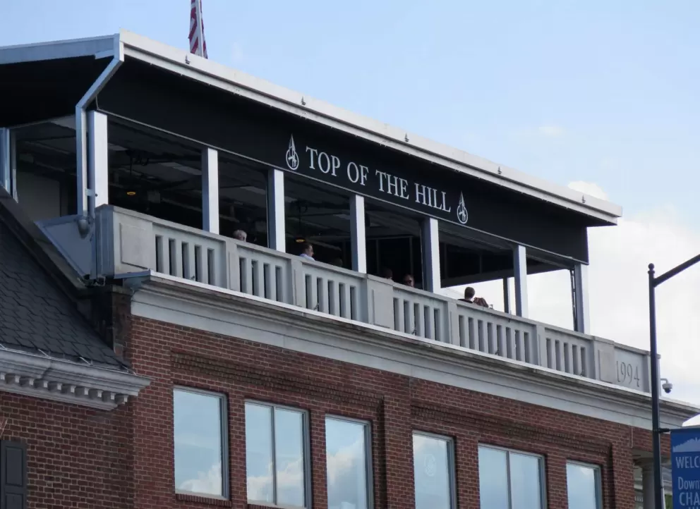 Top of the Hill, a great place to eat with a balcony over Franklin Street.