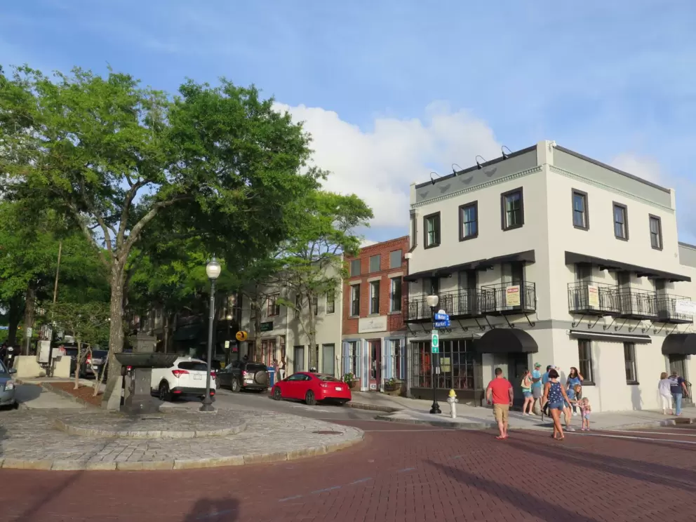 Where Market Street ends and the Riverwalk begins.