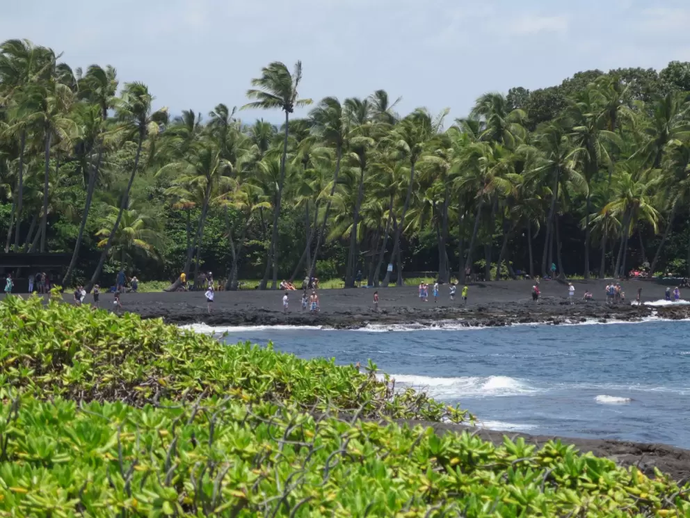 Looking back toward the Punalu'u Beach.