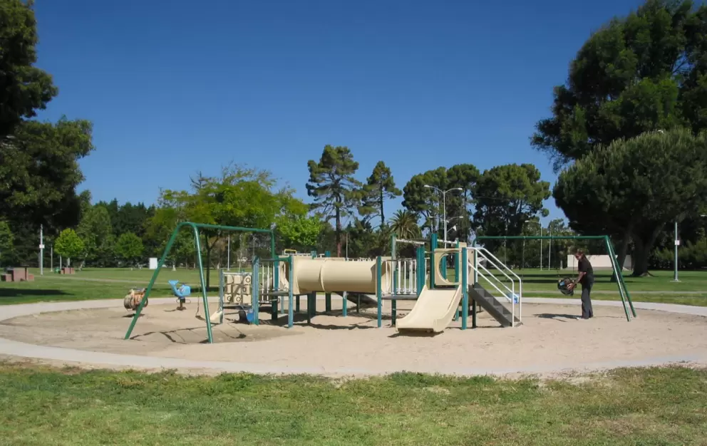 Ryon Memorial Park has plenty of trees, grass, and play areas. 