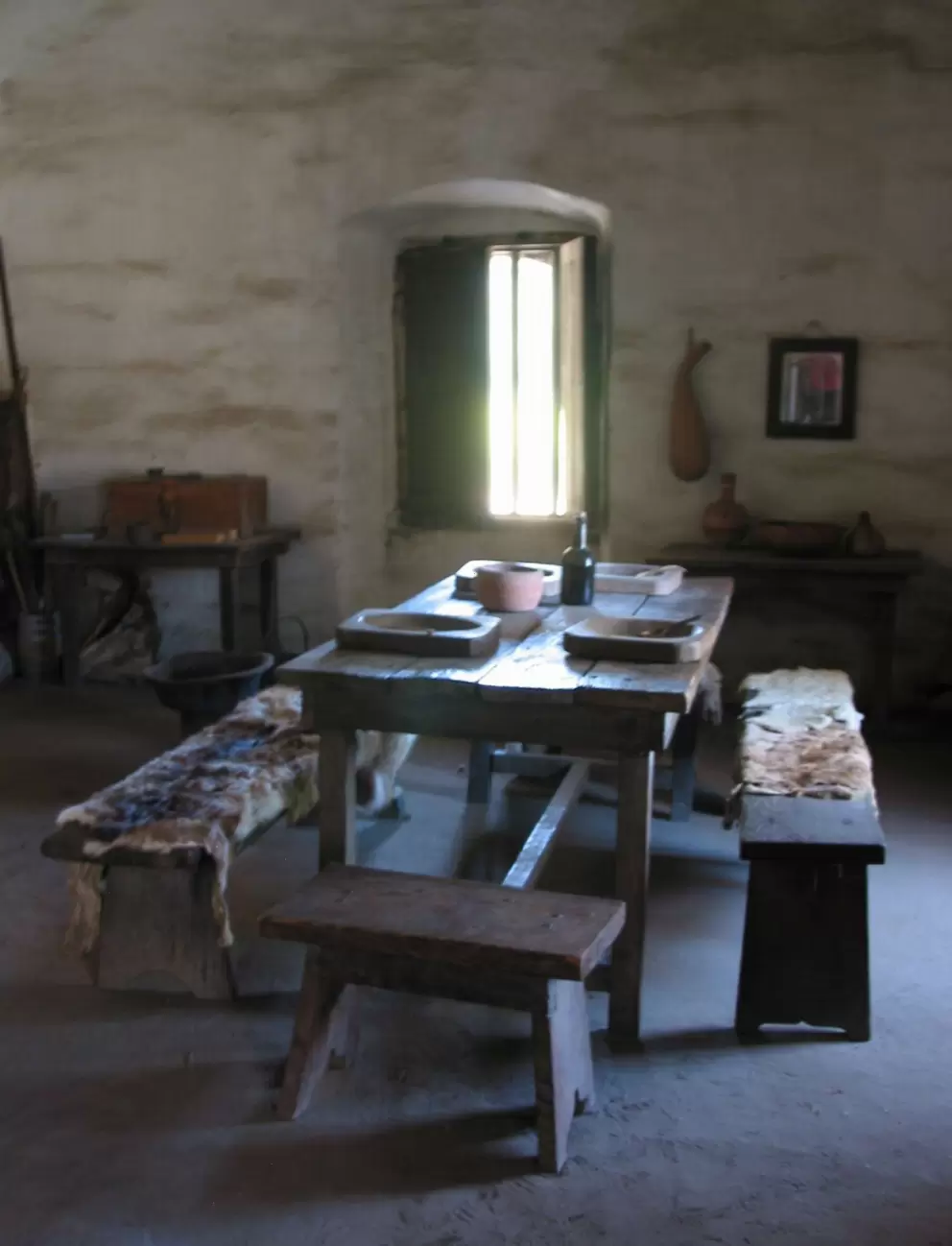 Soldiers' dining table, as it was in the 1820s.