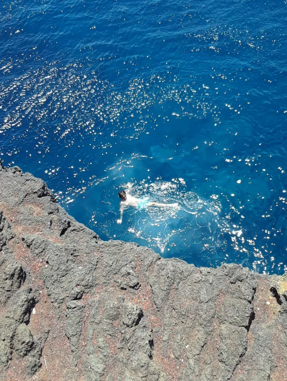 Cruising in the water after a jump at South Point.