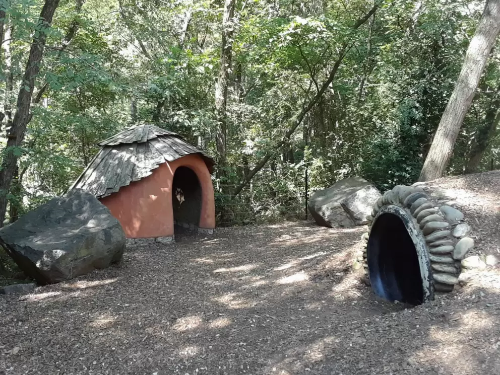 Little house, and tunnel to crawl through, in Into the Mist.
