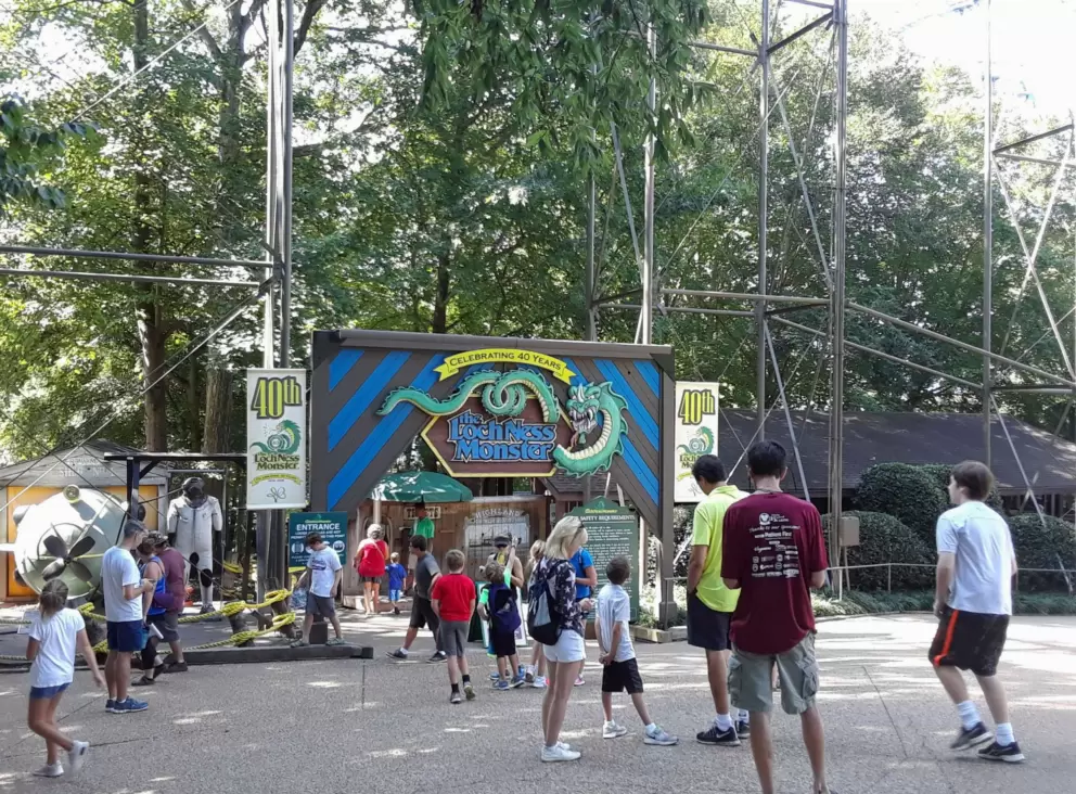 Loch Ness Monster roller coaster entrance. 